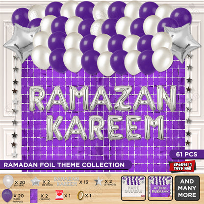 Ramazan Kareem Foil Balloon Rectangle Curtain Theme Collection
