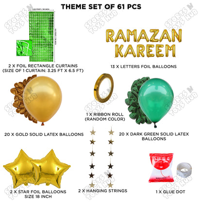 Ramazan Kareem Foil Balloon Rectangle Curtain Theme Collection