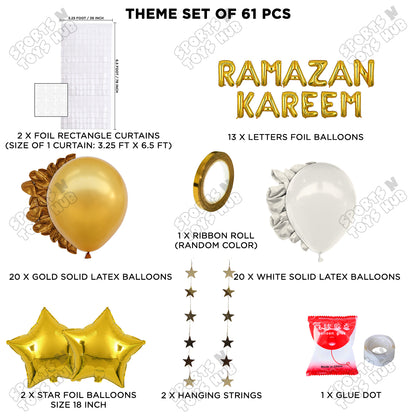 Ramazan Kareem Foil Balloon Rectangle Curtain Theme Collection