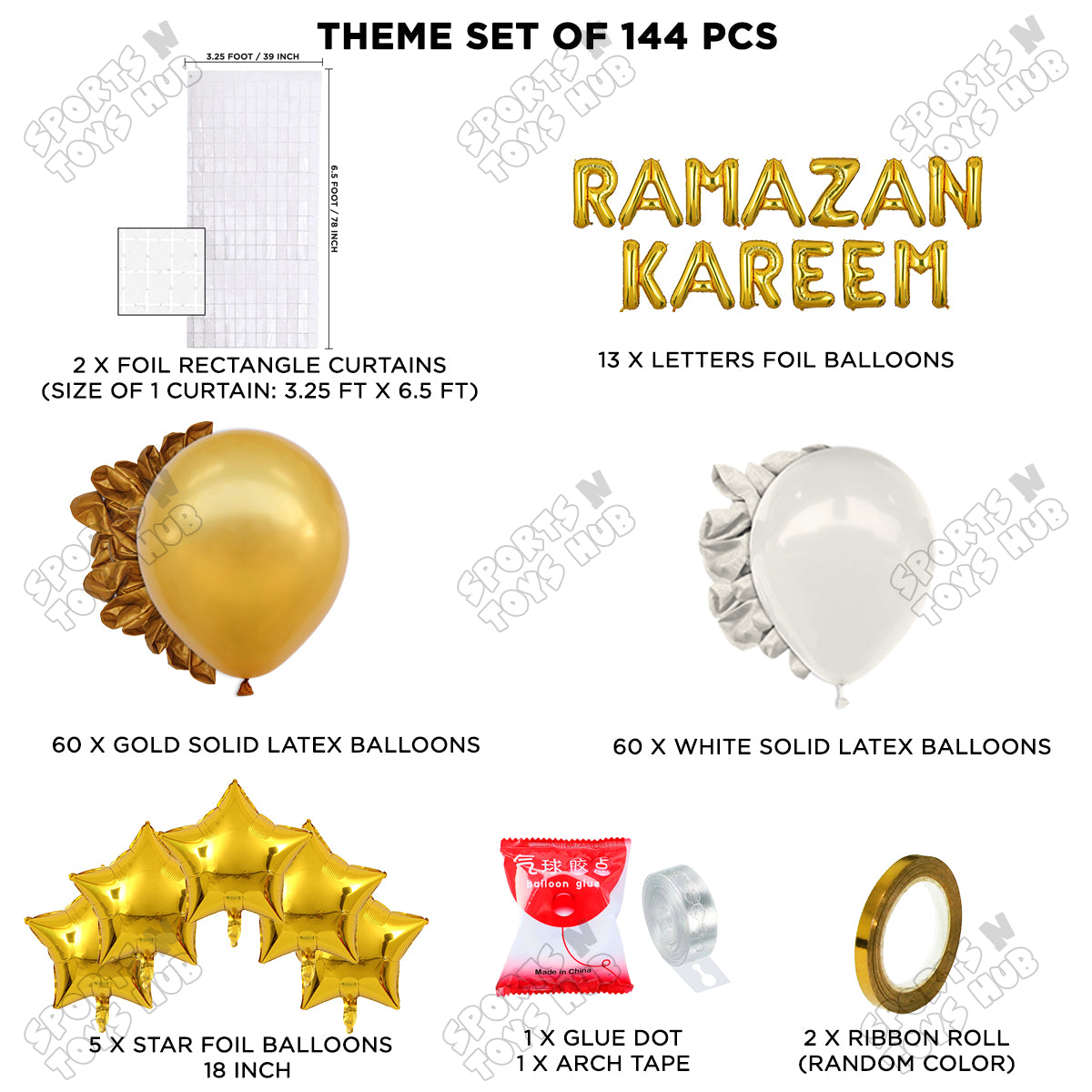 Ramazan Kareem Foil Balloon Arch Theme Collection