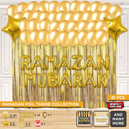 Ramazan Mubarak Foil Balloon Curtain Theme Collection
