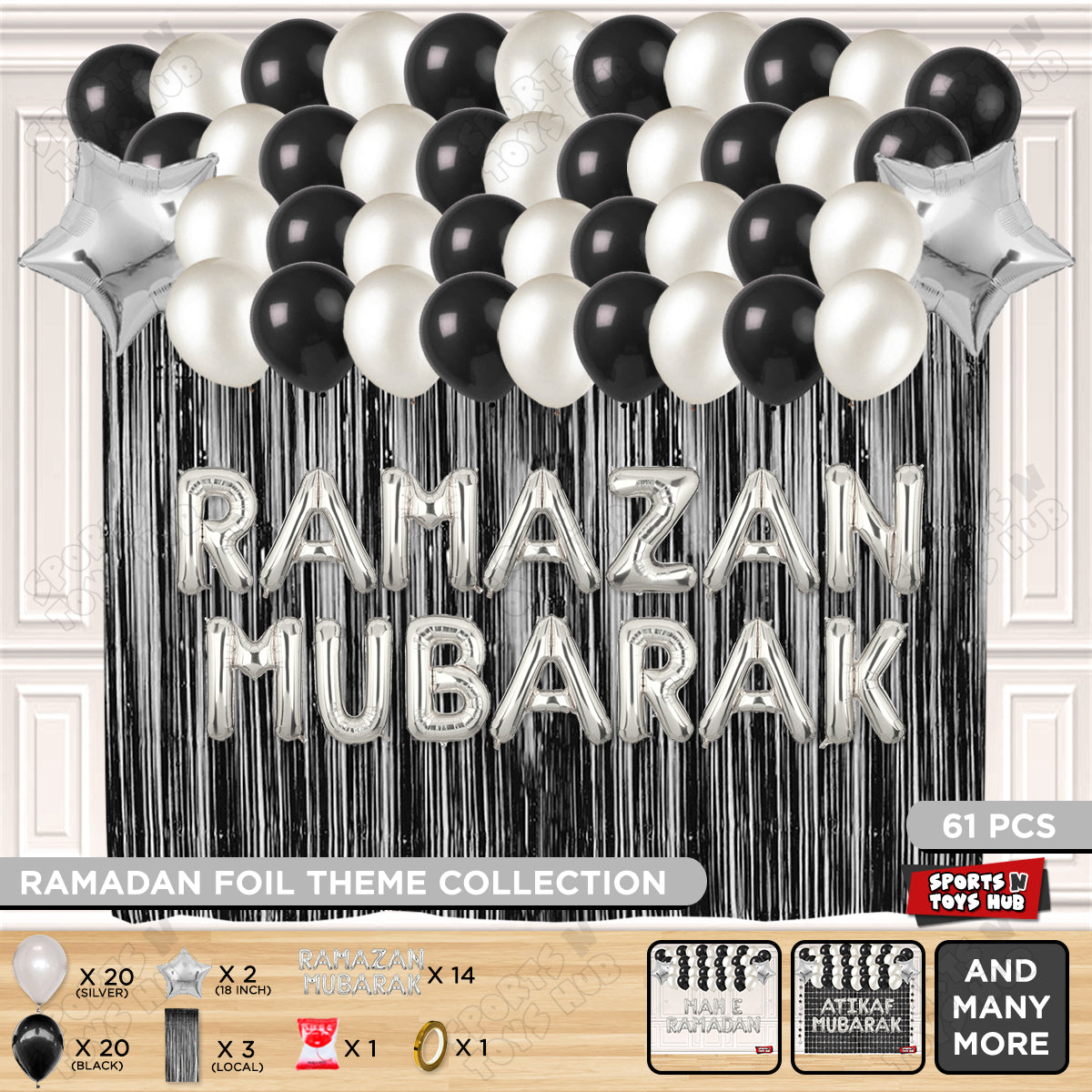Ramazan Mubarak Foil Balloon Curtain Theme Collection