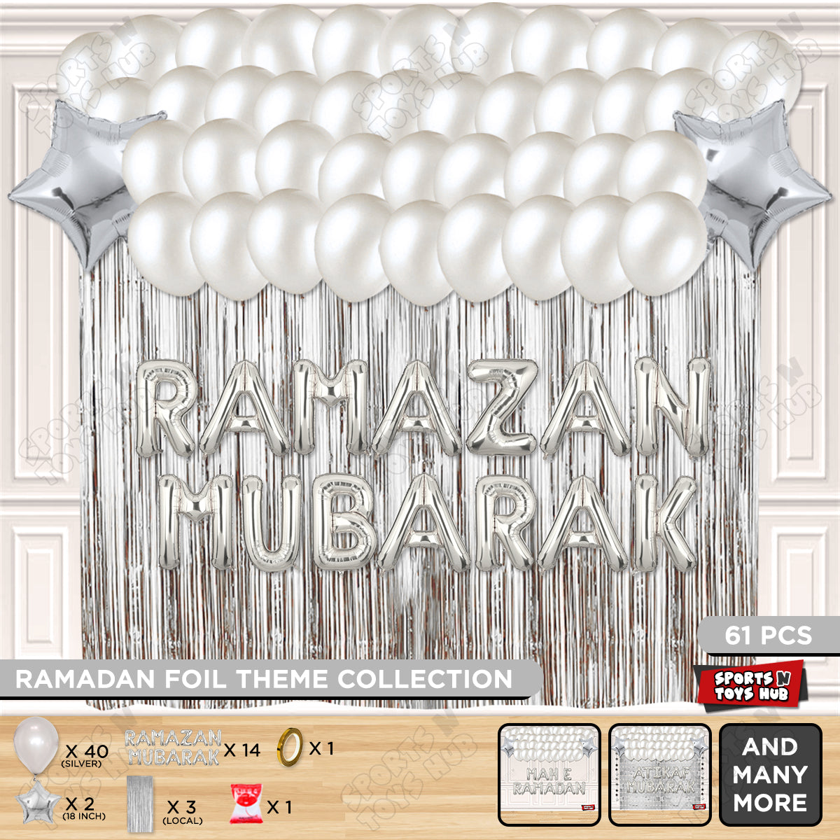Ramazan Mubarak Foil Balloon Curtain Theme Collection
