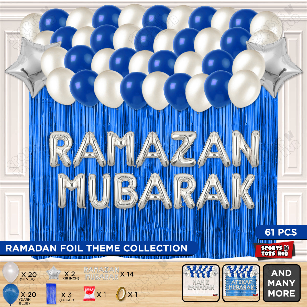 Ramazan Mubarak Foil Balloon Curtain Theme Collection