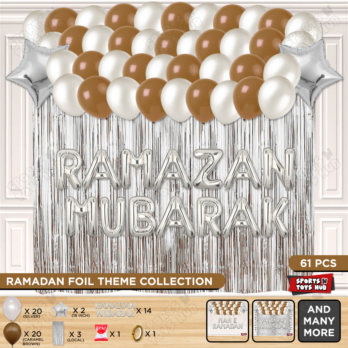 Ramazan Mubarak Foil Balloon Curtain Theme Collection