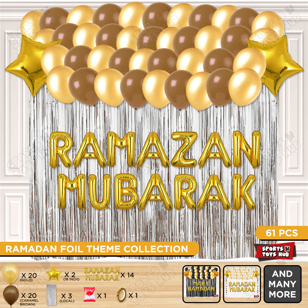 Ramazan Mubarak Foil Balloon Curtain Theme Collection