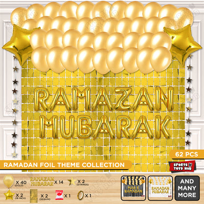 Ramazan Mubarak Foil Balloon Rectangle Curtain Theme Collection