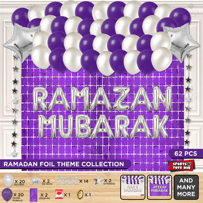 Ramazan Mubarak Foil Balloon Rectangle Curtain Theme Collection