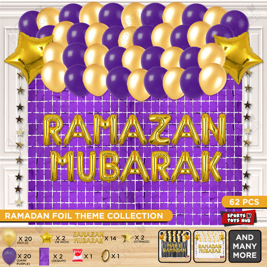Ramazan Mubarak Foil Balloon Rectangle Curtain Theme Collection