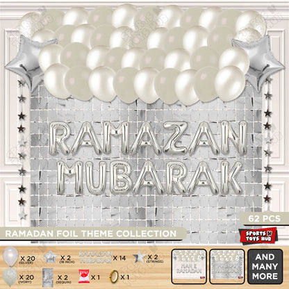 Ramazan Mubarak Foil Balloon Rectangle Curtain Theme Collection