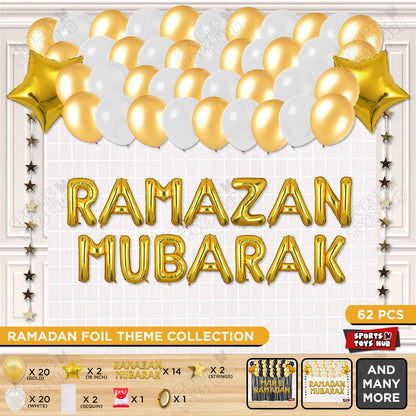 Ramazan Mubarak Foil Balloon Rectangle Curtain Theme Collection