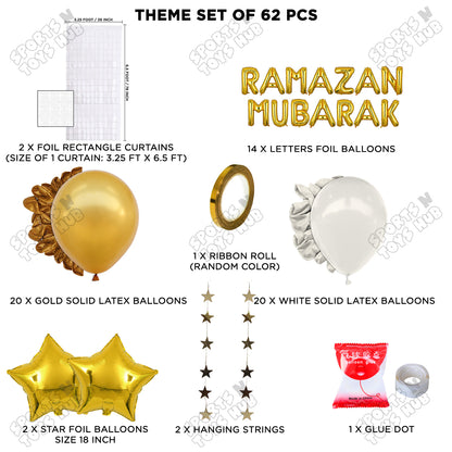 Ramazan Mubarak Foil Balloon Rectangle Curtain Theme Collection