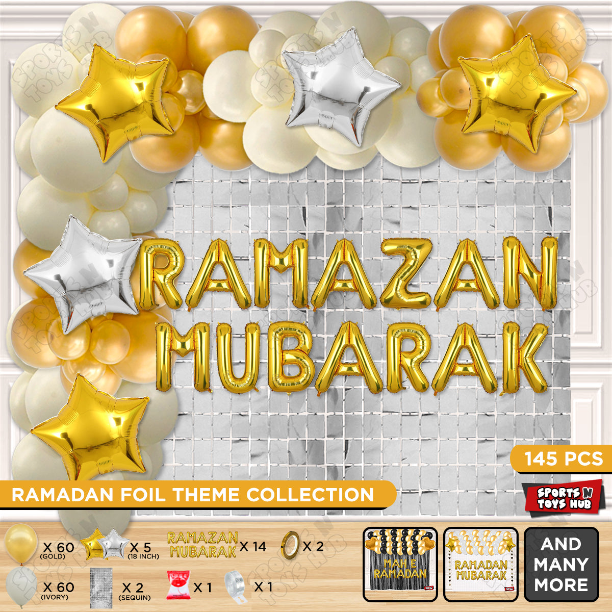 Ramazan Mubarak Foil Balloon Arch Theme Collection