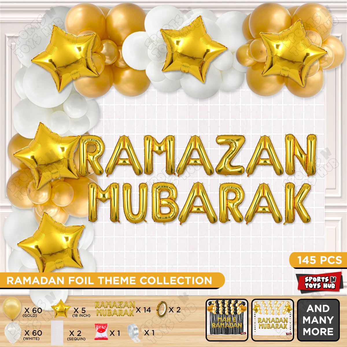 Ramazan Mubarak Foil Balloon Arch Theme Collection