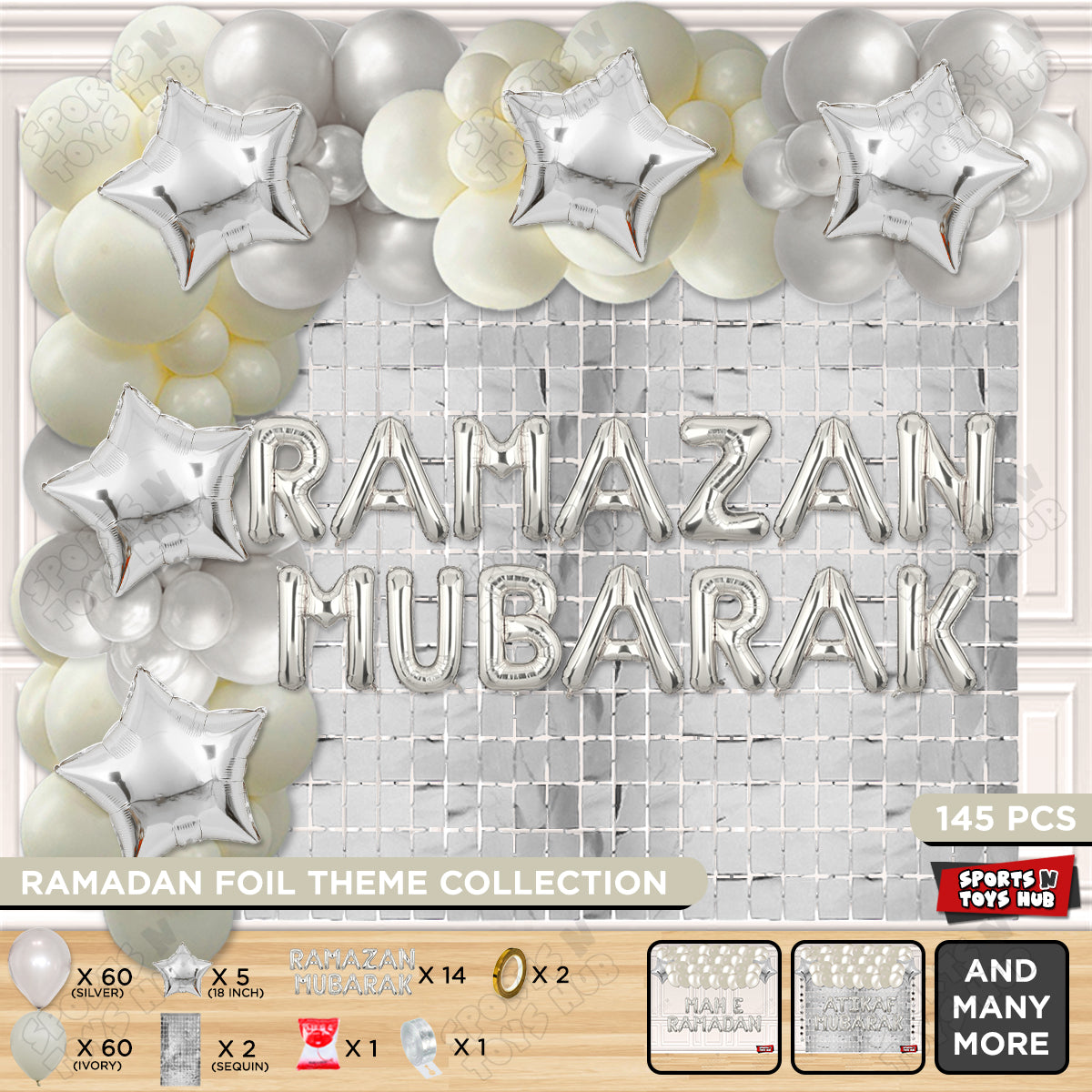Ramazan Mubarak Foil Balloon Arch Theme Collection