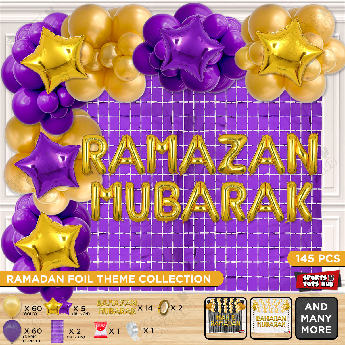 Ramazan Mubarak Foil Balloon Arch Theme Collection