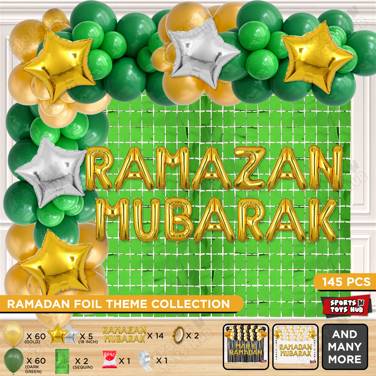 Ramazan Mubarak Foil Balloon Arch Theme Collection