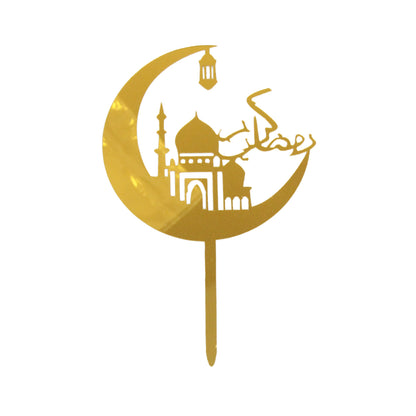Ramadan Kareem Moon Mosquet Style Acrylic Cake Topper