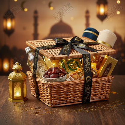 1 Inch Satin Printed Ramadan Kareem Ribbon Bows – For Gift Wrapping & Decor