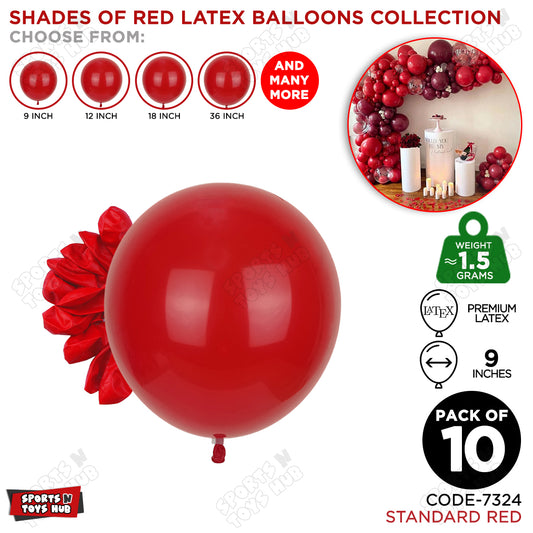 Red Latex Balloons Available In 9, 12, 18 & 36 Inch Sizes
