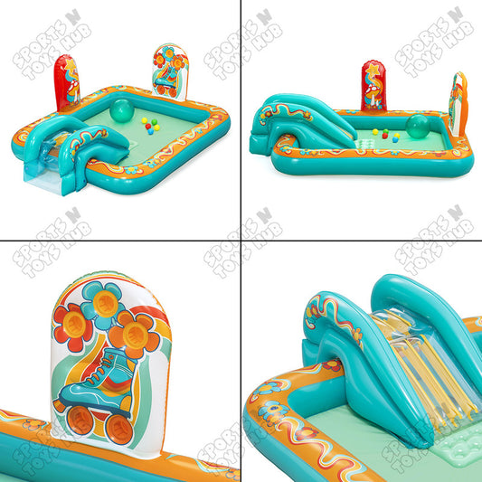 Bestway Retro Groove Kids Inflatable Play Center & Pool 6 FT x 5 FT x 29 IN - 53164