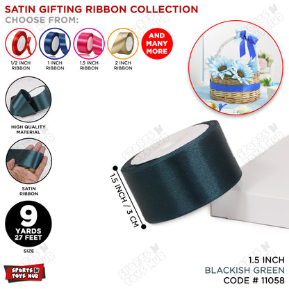 1.5 Inch x 9 Yards – Plain Satin Ribbon Roll for Ribbon Flowers, Crafts, Gift Wrapping & Decor