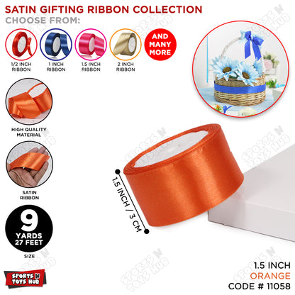 1.5 Inch x 9 Yards – Plain Satin Ribbon Roll for Ribbon Flowers, Crafts, Gift Wrapping & Decor