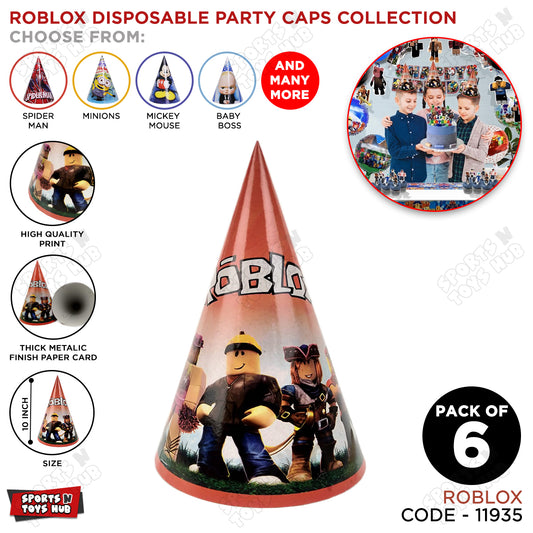 6 Pcs Happy Birthday Roblox Printed Caps
