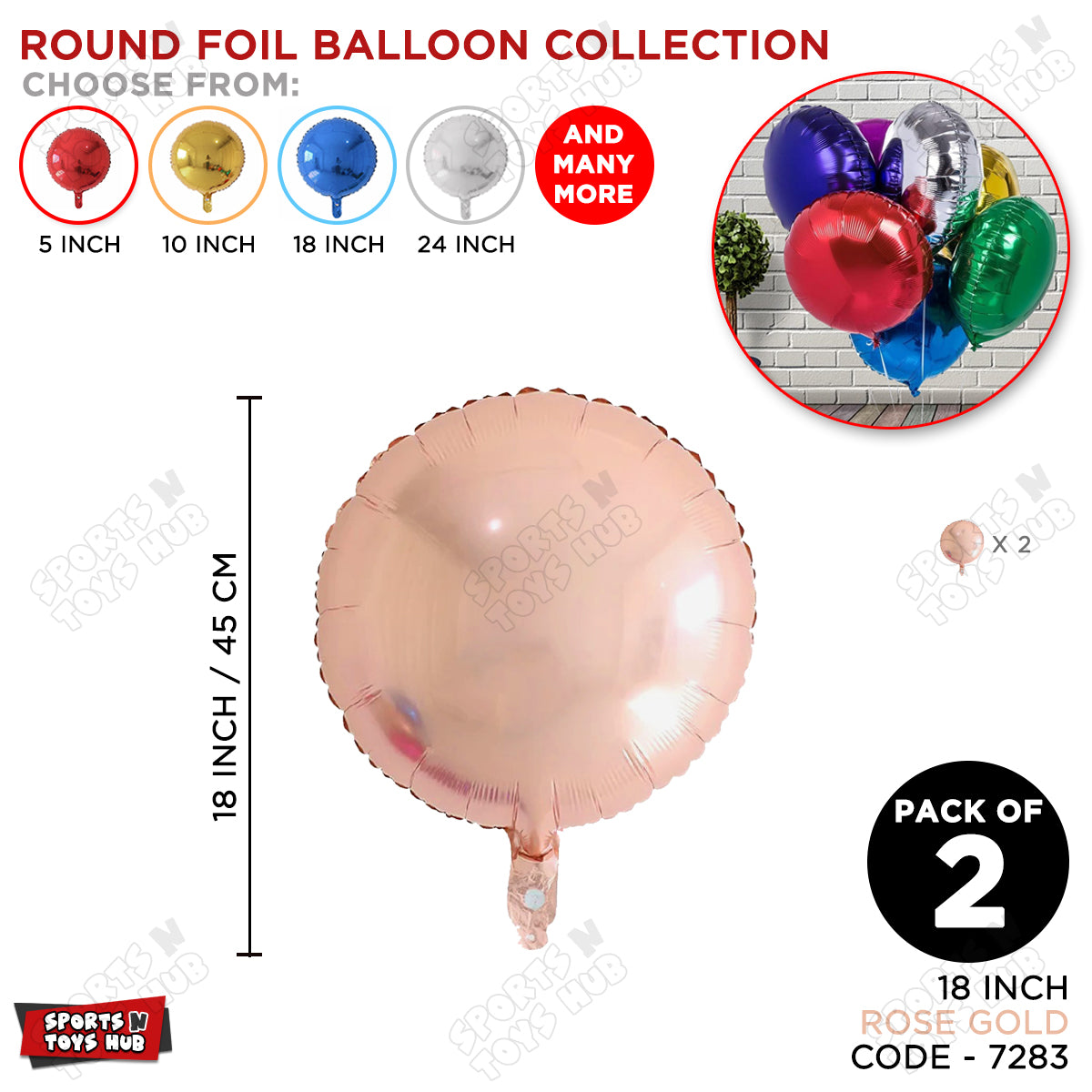 18 Inch - Rose Gold Round Foil Balloon