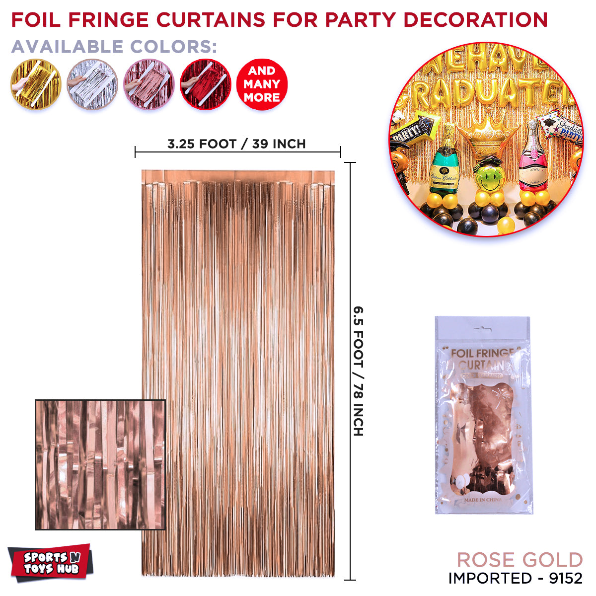 Tinsel Metallic Imported Foil Fringe Curtains Collection