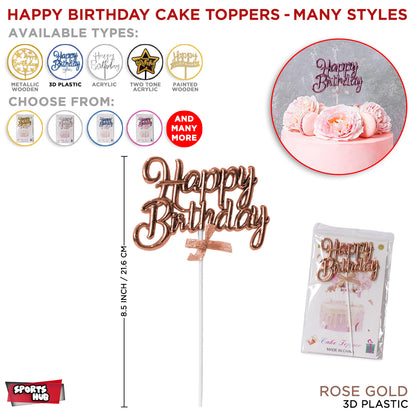 Happy Birthday 3D Style Cake Topper Collection
