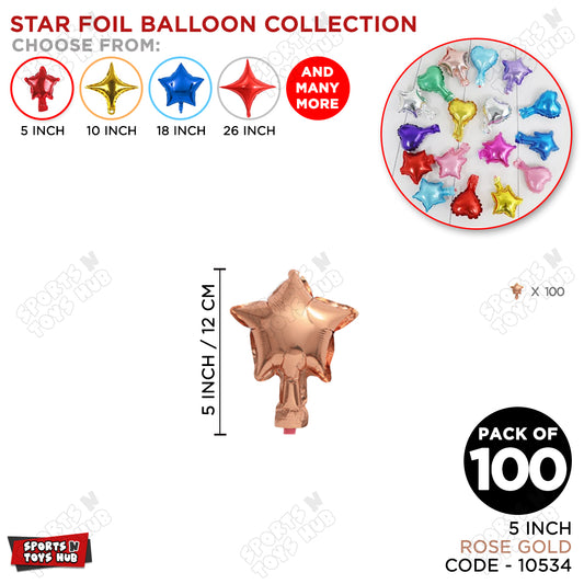 5 Inch - Rose Gold Star Foil Balloon