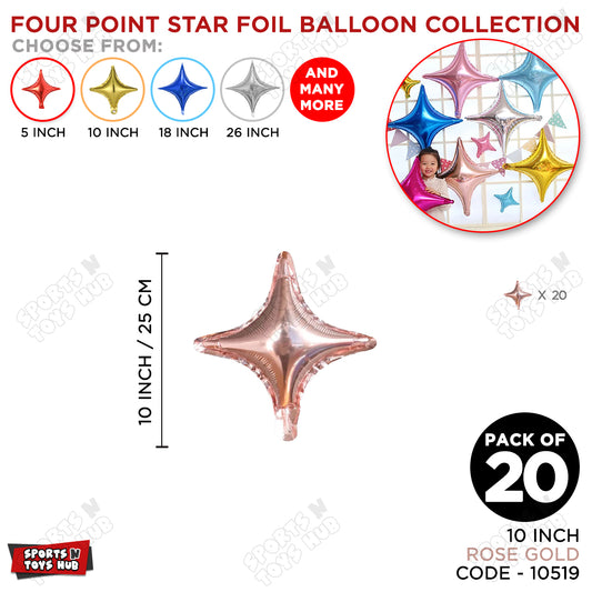 10 Inch - Rose Gold Four Point Star Balloon