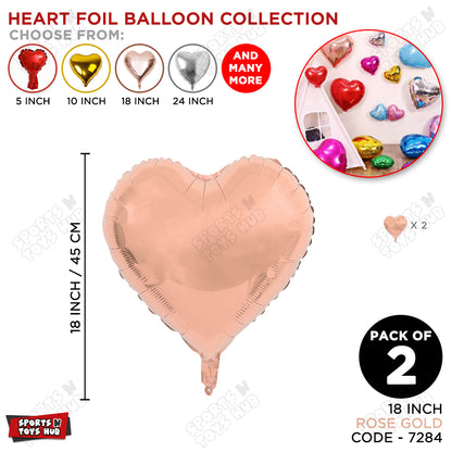 18 Inch - Rose Gold Heart Foil Balloon