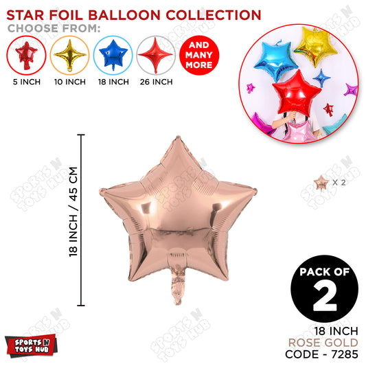 18 Inch - Rose Gold Star Foil Balloon