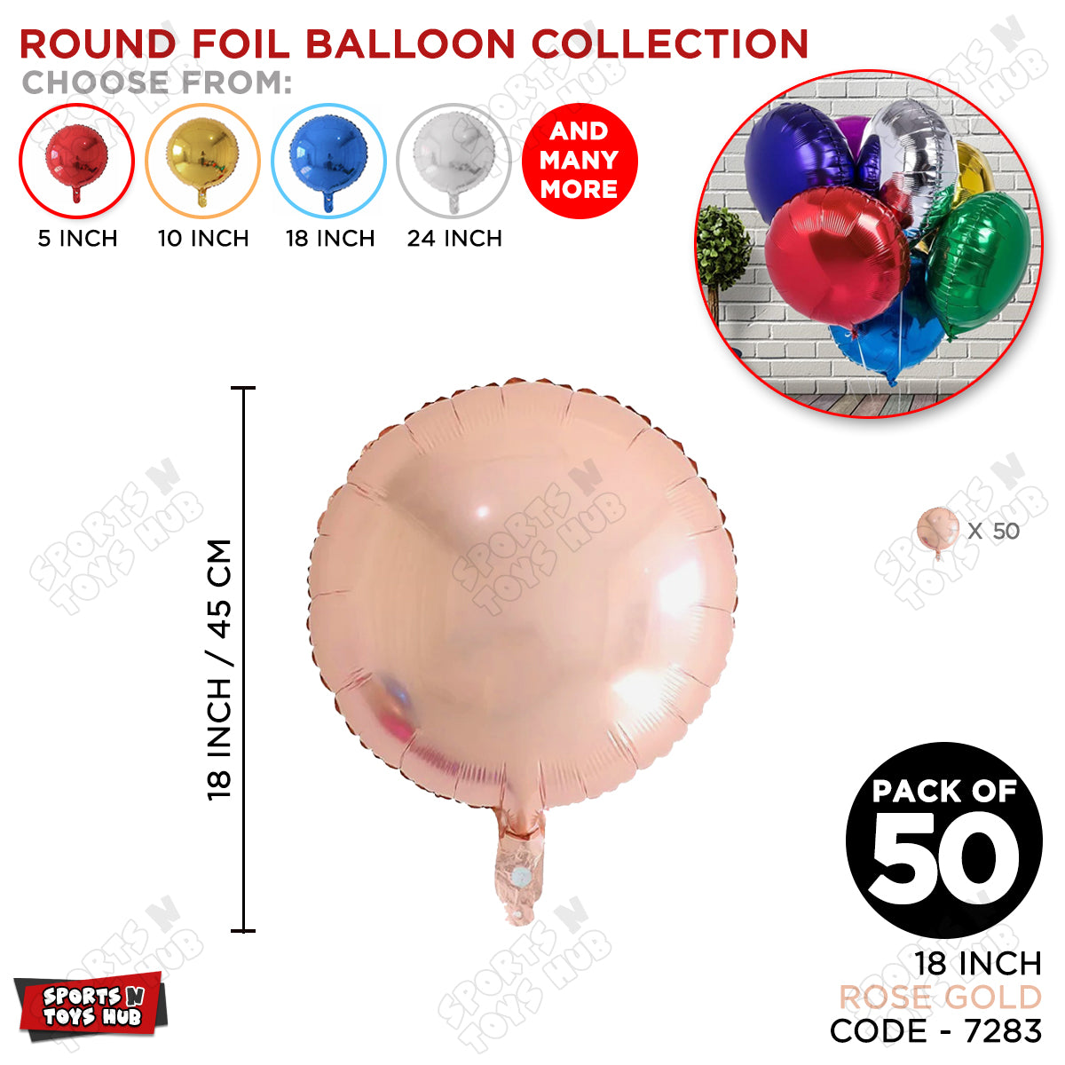 18 Inch - Rose Gold Round Foil Balloon