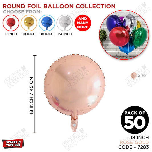 18 Inch - Rose Gold Round Foil Balloon