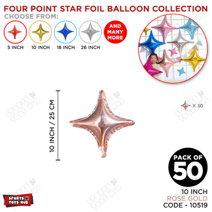10 Inch - Rose Gold Four Point Star Balloon