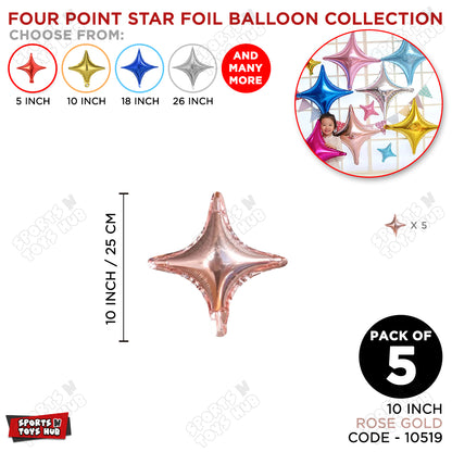 10 Inch - Rose Gold Four Point Star Balloon