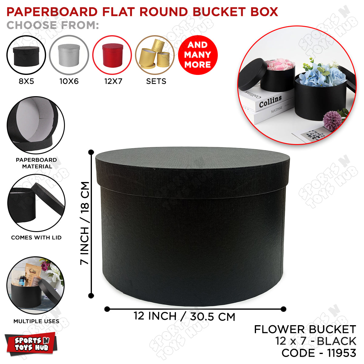 Round Shape Flat Paper Cardboard Round Flower Bouquet Gift Boxes With Lid