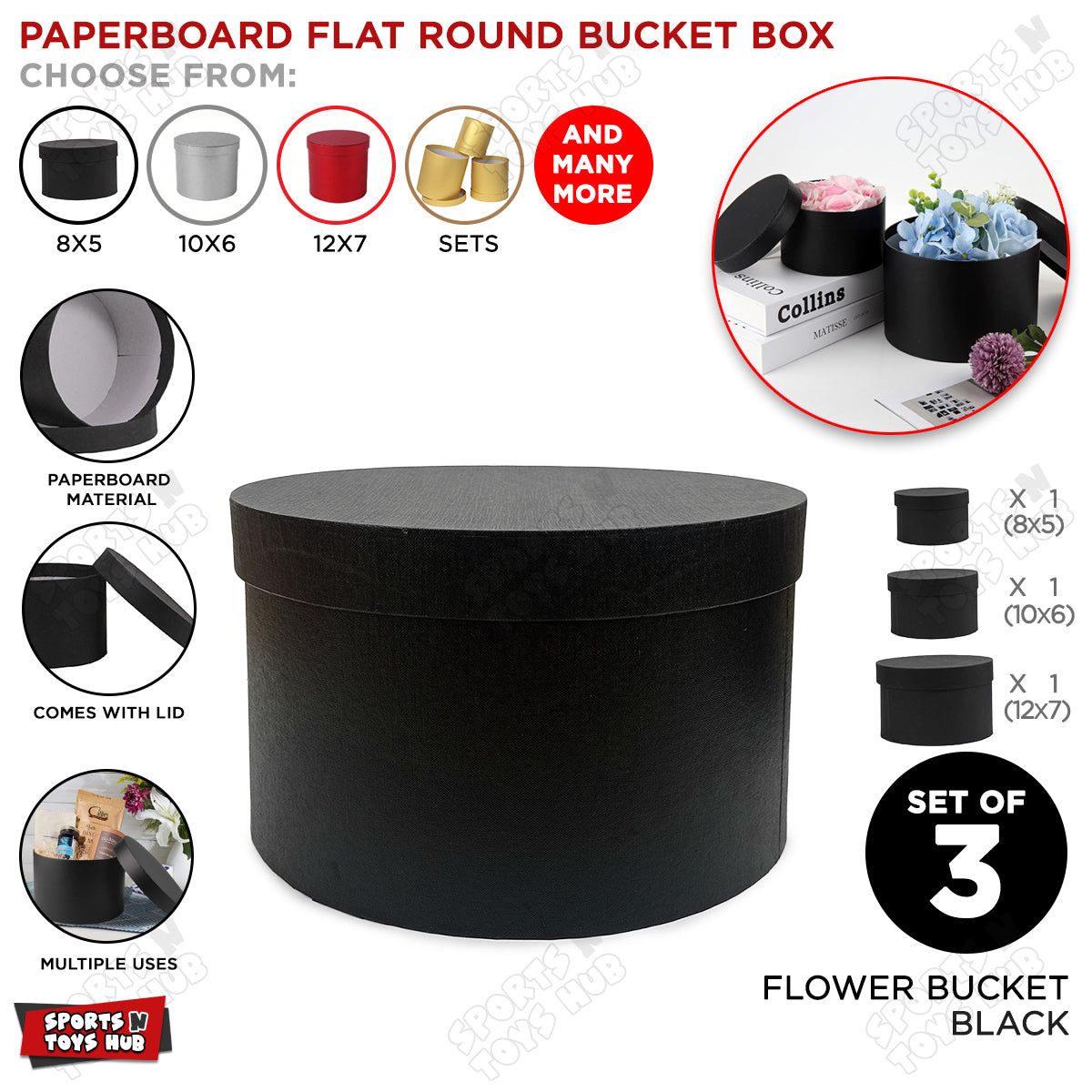 Round Shape Flat Paper Cardboard Round Flower Bouquet Gift Boxes With Lid