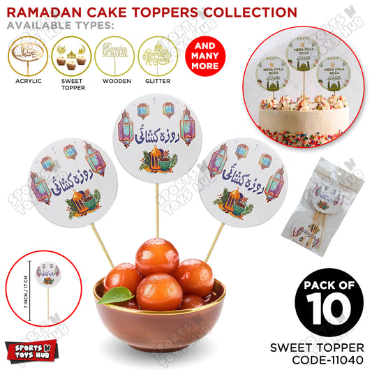Roza Kushai - Printed Card Sweet & Cup Cake Toppers - 10 Pcs