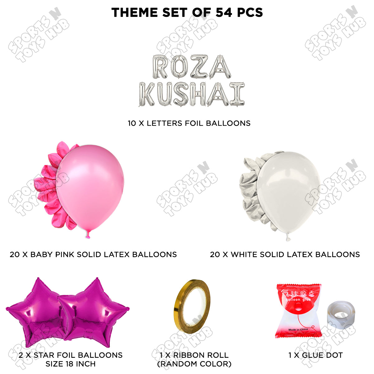 Roza Kushai Foil Balloon Garland Theme Collection