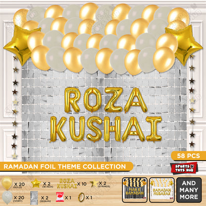 Roza Kushai Foil Balloon Rectangle Curtain Theme Collection