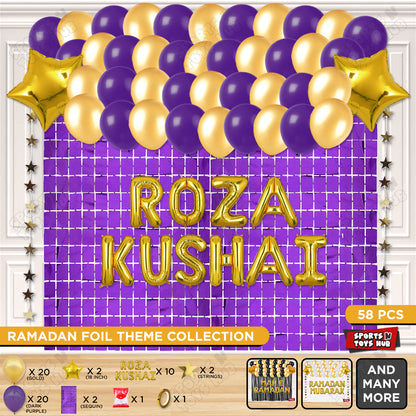 Roza Kushai Foil Balloon Rectangle Curtain Theme Collection