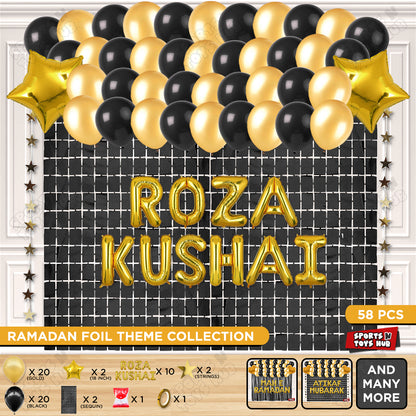 Roza Kushai Foil Balloon Rectangle Curtain Theme Collection