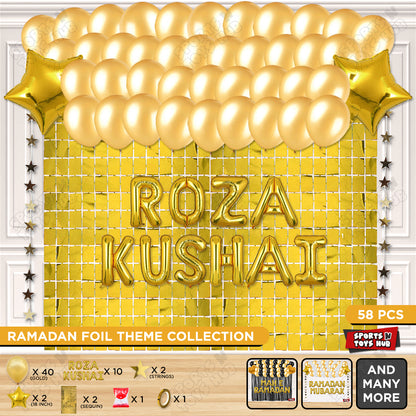 Roza Kushai Foil Balloon Rectangle Curtain Theme Collection