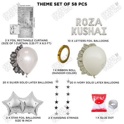 Roza Kushai Foil Balloon Rectangle Curtain Theme Collection
