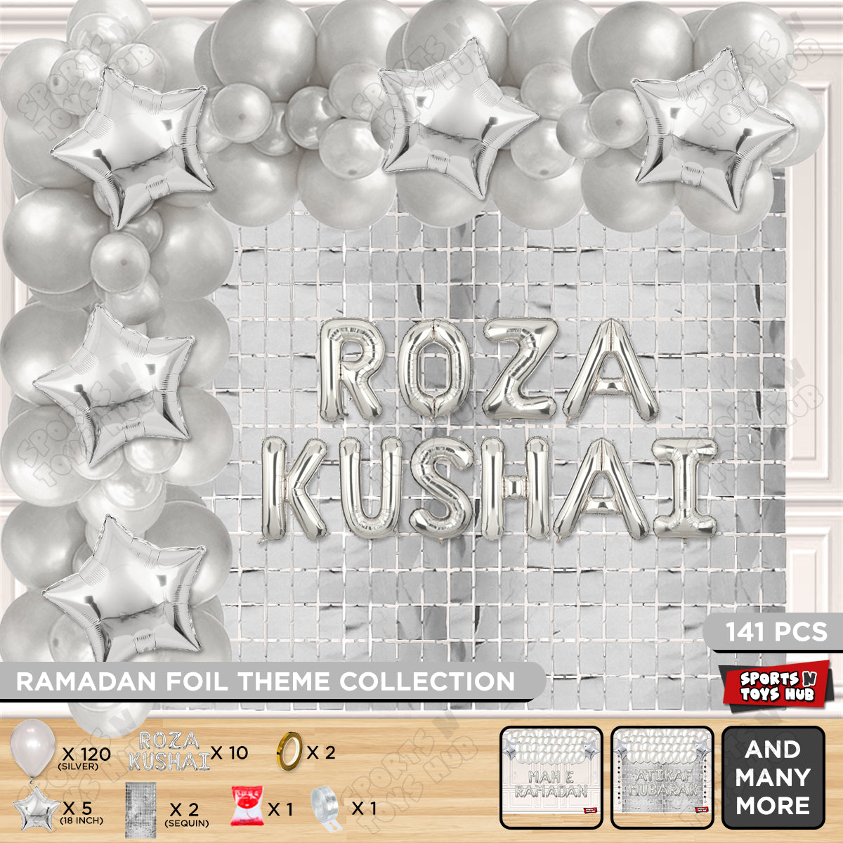 Roza Kushai Foil Balloon Arch Theme Collection