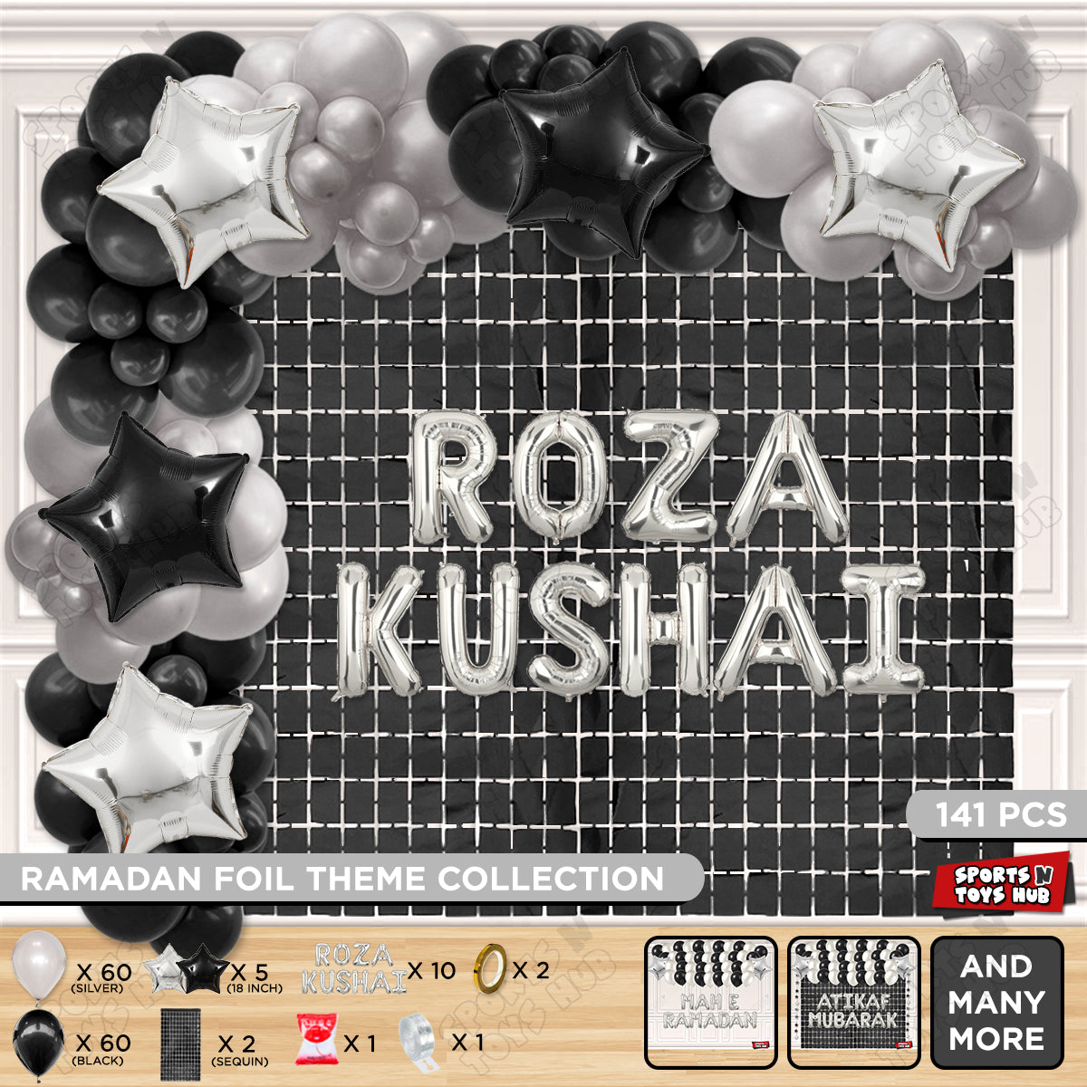 Roza Kushai Foil Balloon Arch Theme Collection